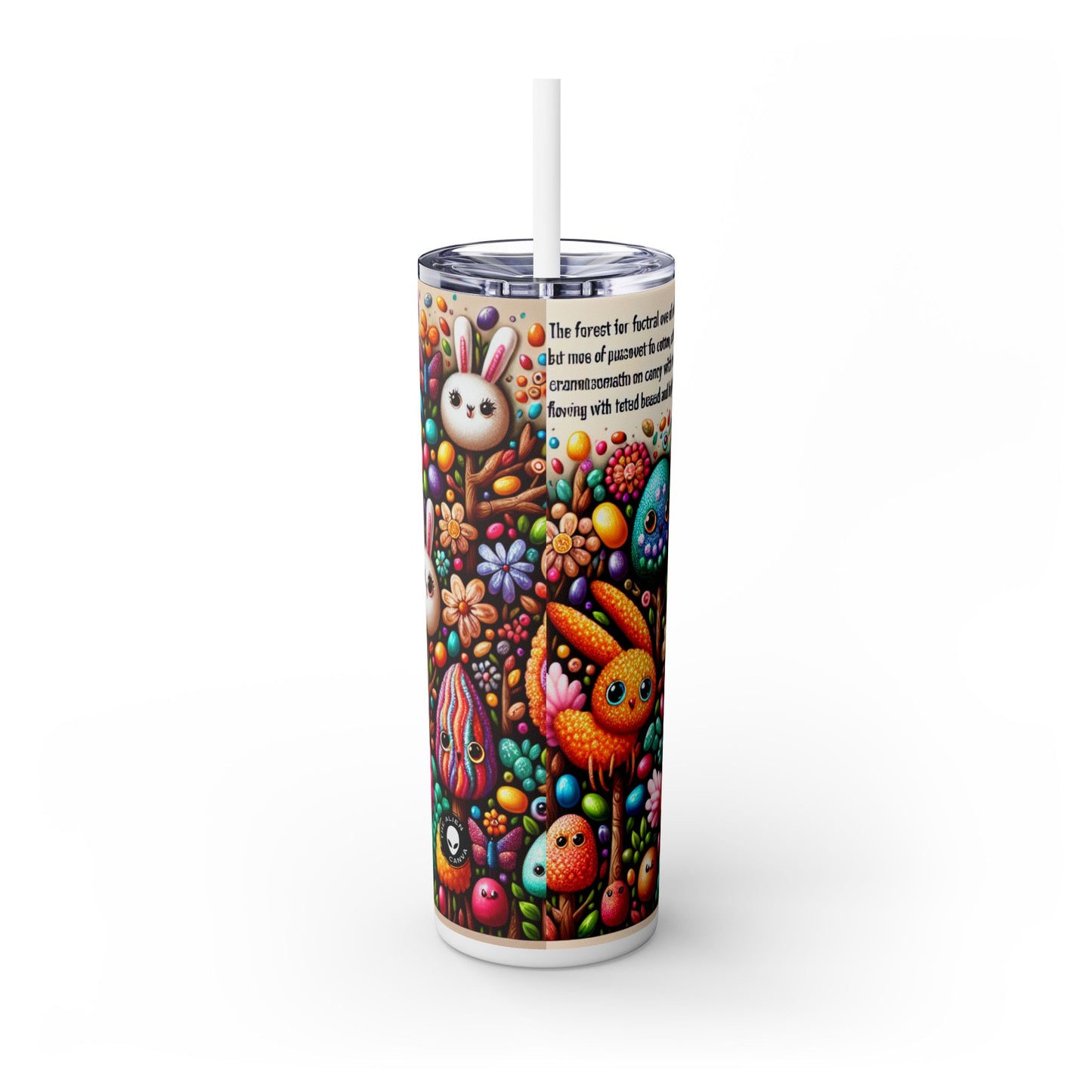 Vaso delgado con pajita de 20 oz "Jellybean Forest Fantasy" de Alien Maars®