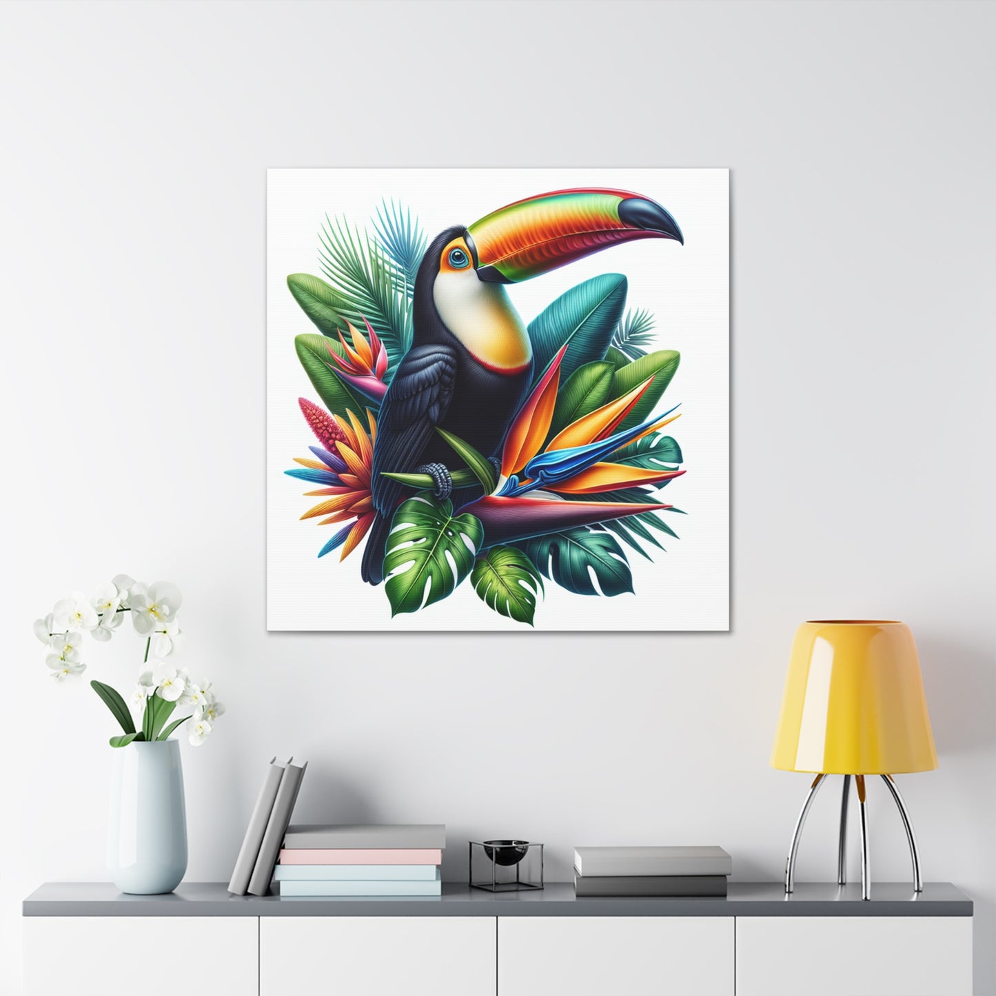 "Toucan on a Tropical Bloom" - The Alien Canva Hyperrealism Style