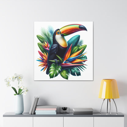 "Toucan sur une fleur tropicale" - Le style hyperréaliste Alien Canva