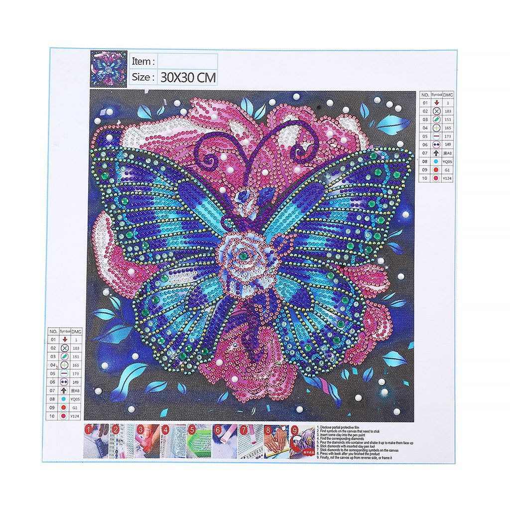 Nueva pintura de diamante 5d DIY mariposa forma elegante diamantes sala de estar dormitorio pintura decorativa para el hogar