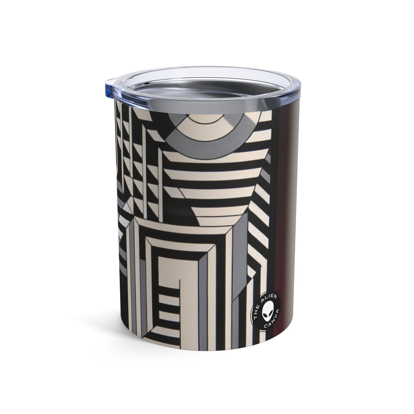 "Mesmerize: Bold Op Art Geometry in Black and White" - The Alien Tumbler 10oz Op Art