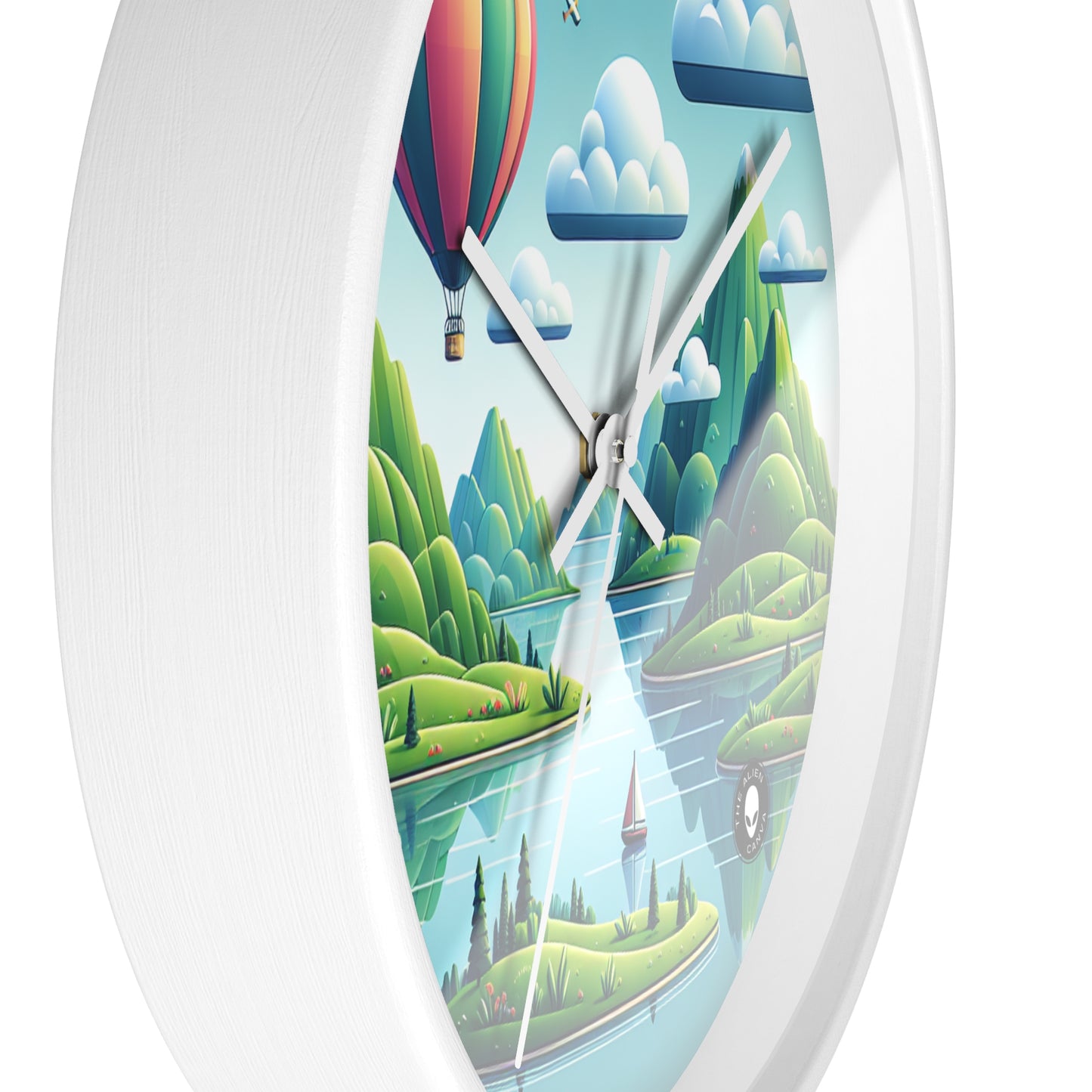 "Tranquil Skies: Hot Air Balloon Adventure" - The Alien Wall Clock