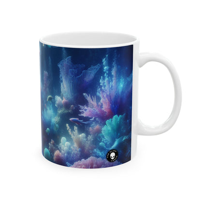 "Fantasía coral: un deleite submarino de ensueño" - Taza de cerámica The Alien de 11 oz