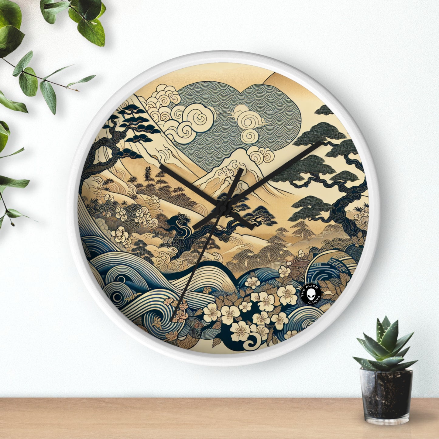 "The Festive Dreams of Edo" - The Alien Wall Clock Ukiyo-e (Japanese Woodblock Printing)