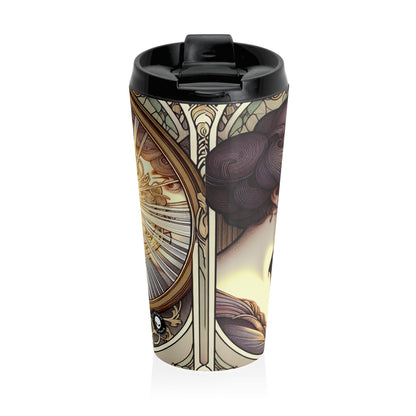 "Reflejo de la belleza" - Taza de viaje de acero inoxidable The Alien Art Nouveau