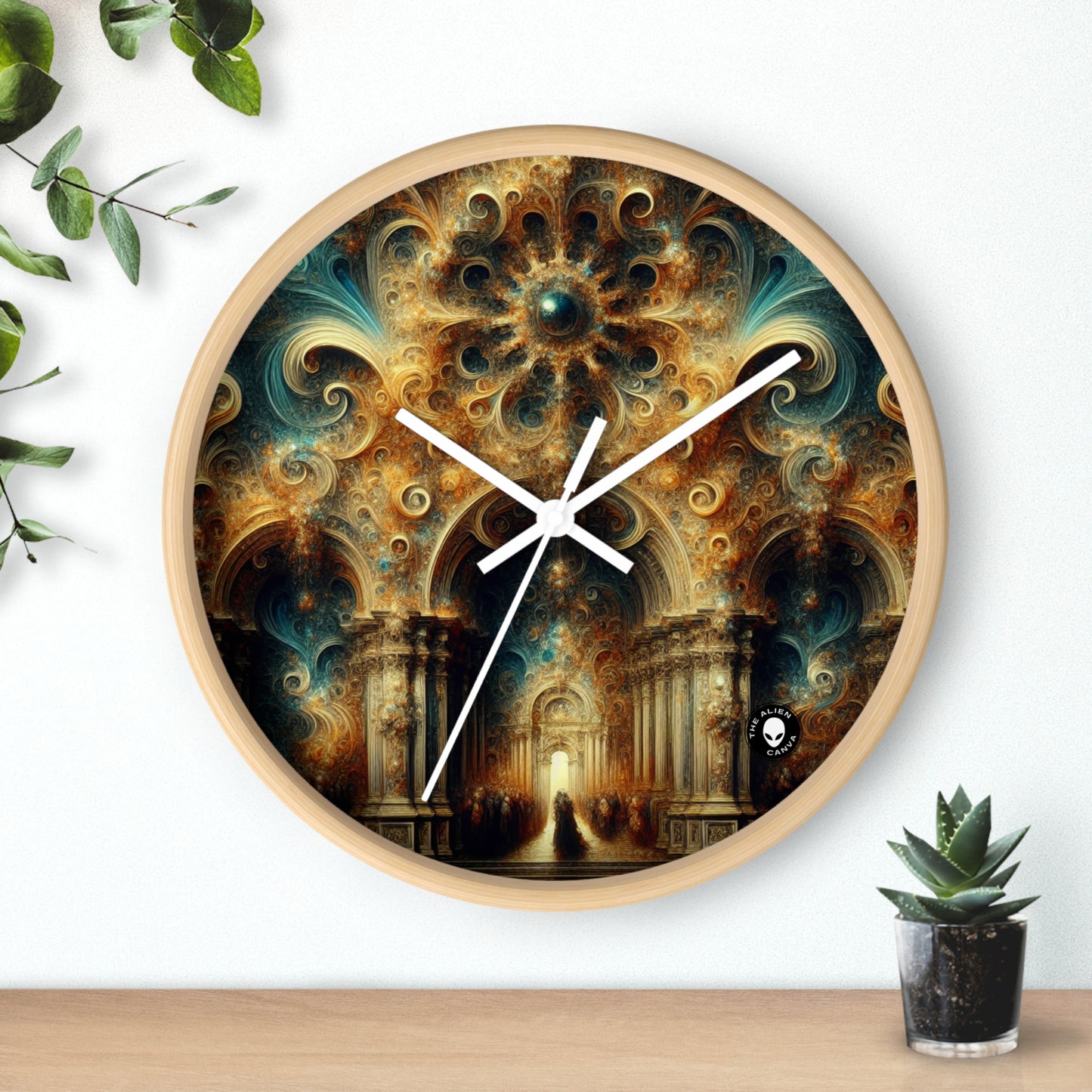 "Opulent Feasting: A Baroque Banquet" - The Alien Wall Clock Baroque