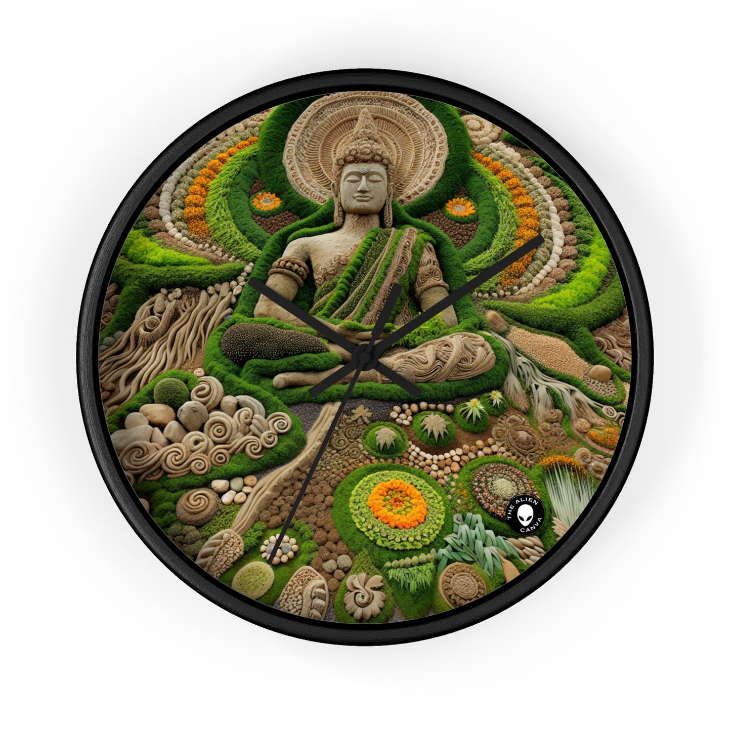 "Forest Mandala: Una armonía de la naturaleza" - El reloj de pared alienígena Earth Art