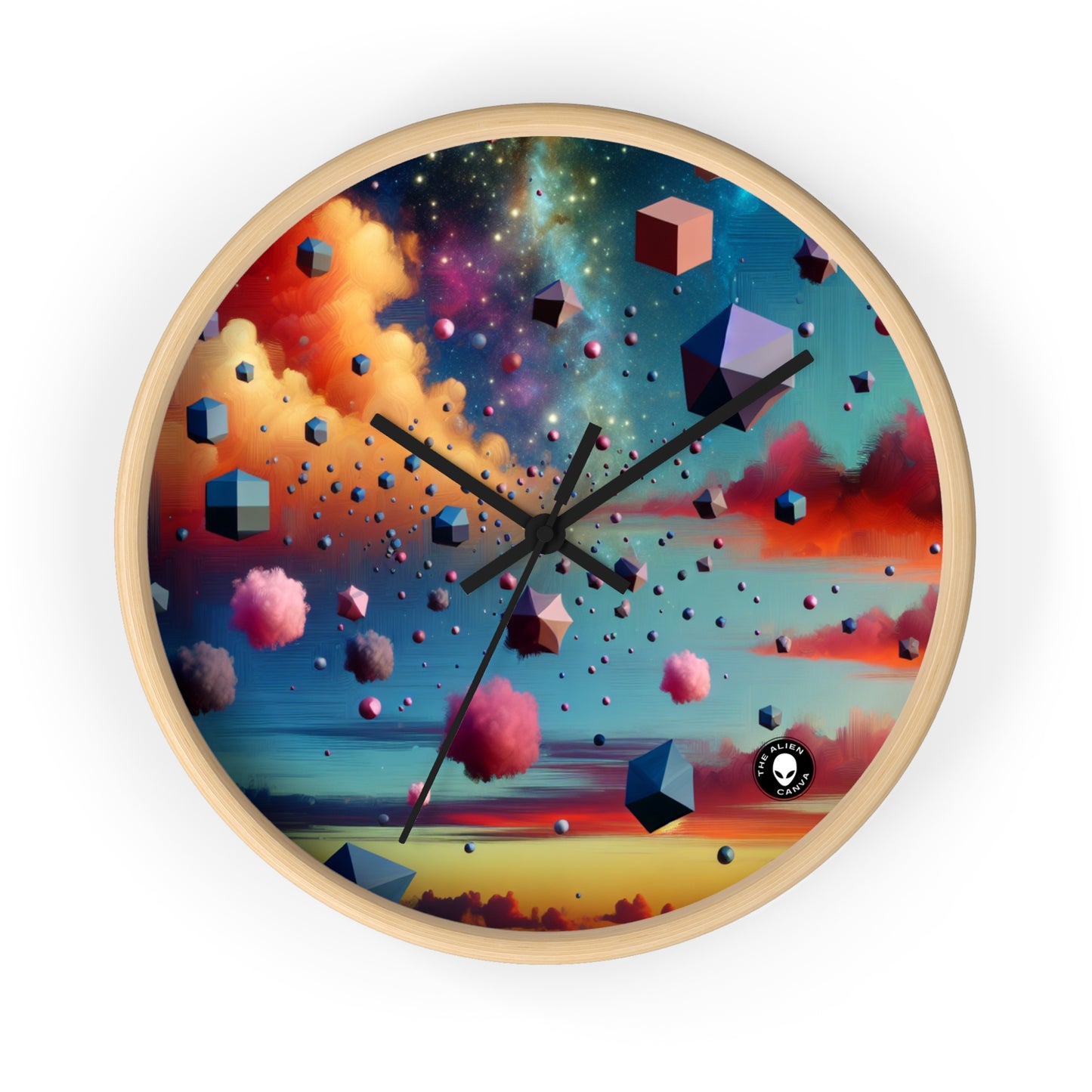 "Floating Dimensions: A Surreal Sky" - The Alien Wall Clock