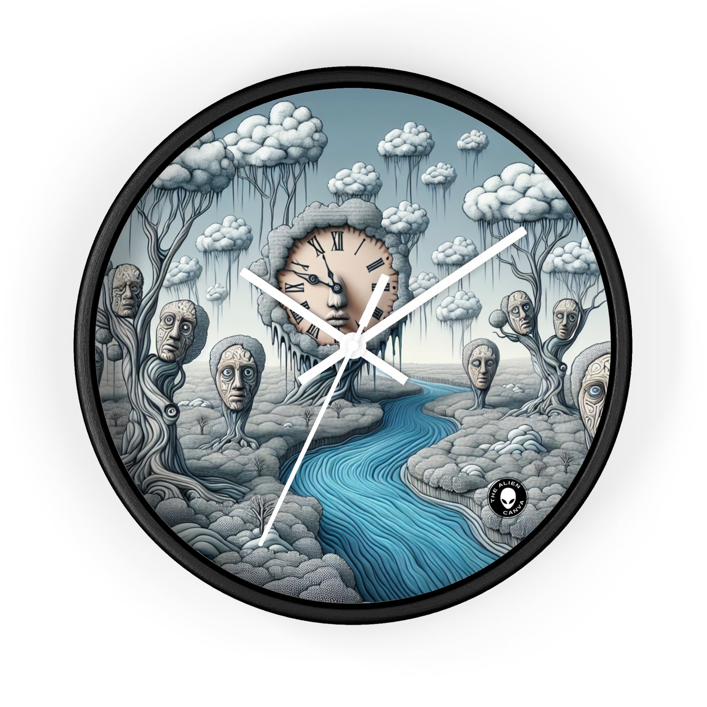 « Fantasy Wonderland : Là où le temps se courbe et où les arbres parlent » - L'horloge murale Alien