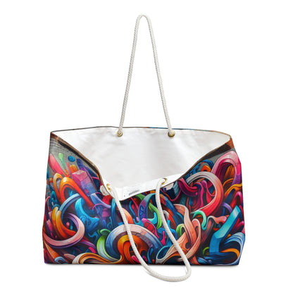 "Urban Vibe: A Graffiti Cityscape" - The Alien Weekender Bag Graffiti Art