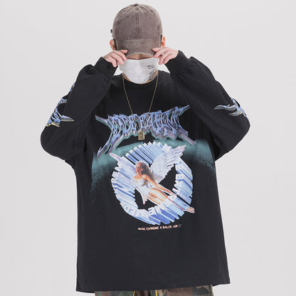 Printed men's long-sleeved T-shirt