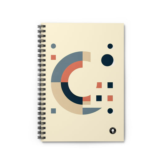 "Monochrome Shapes" - The Alien Spiral Notebook (Ruled Line) Minimalism
