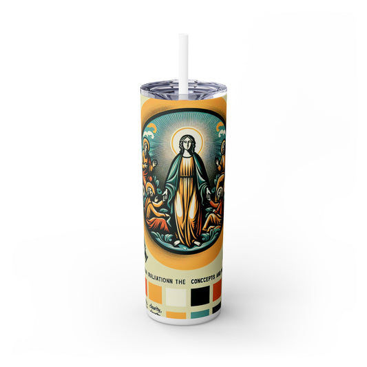 "Essence entrelacée : une célébration abstraite du chaos et de l'harmonie" - The Alien Maars® Skinny Tumbler with Straw 20oz Remodernism