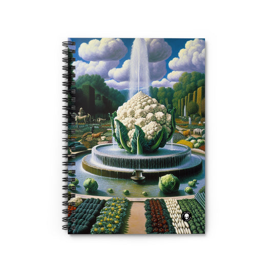 "The Vegetable Fountain: A Cauliflower Conglomerate" - The Alien Spiral Notebook (Ruled Line) Surrealism