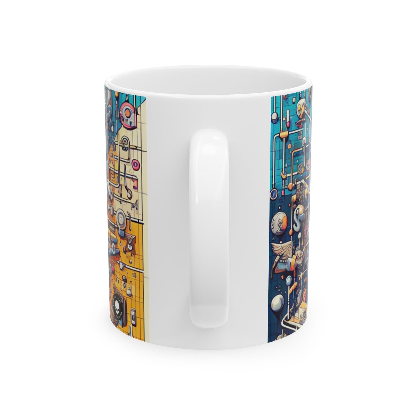 "Connection Points: Exploring Human Interactions in Public Spaces" - The Alien Ceramic Mug 11oz Relational Art