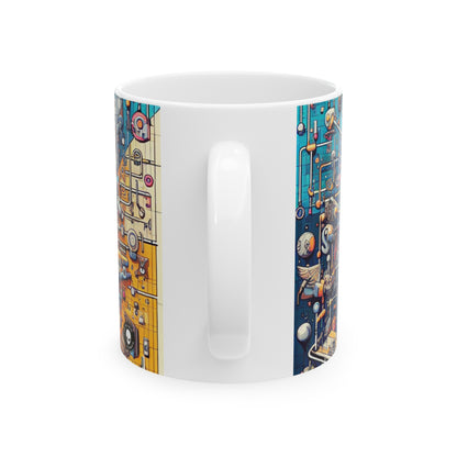 "Connection Points: Exploring Human Interactions in Public Spaces" - The Alien Ceramic Mug 11oz Relational Art