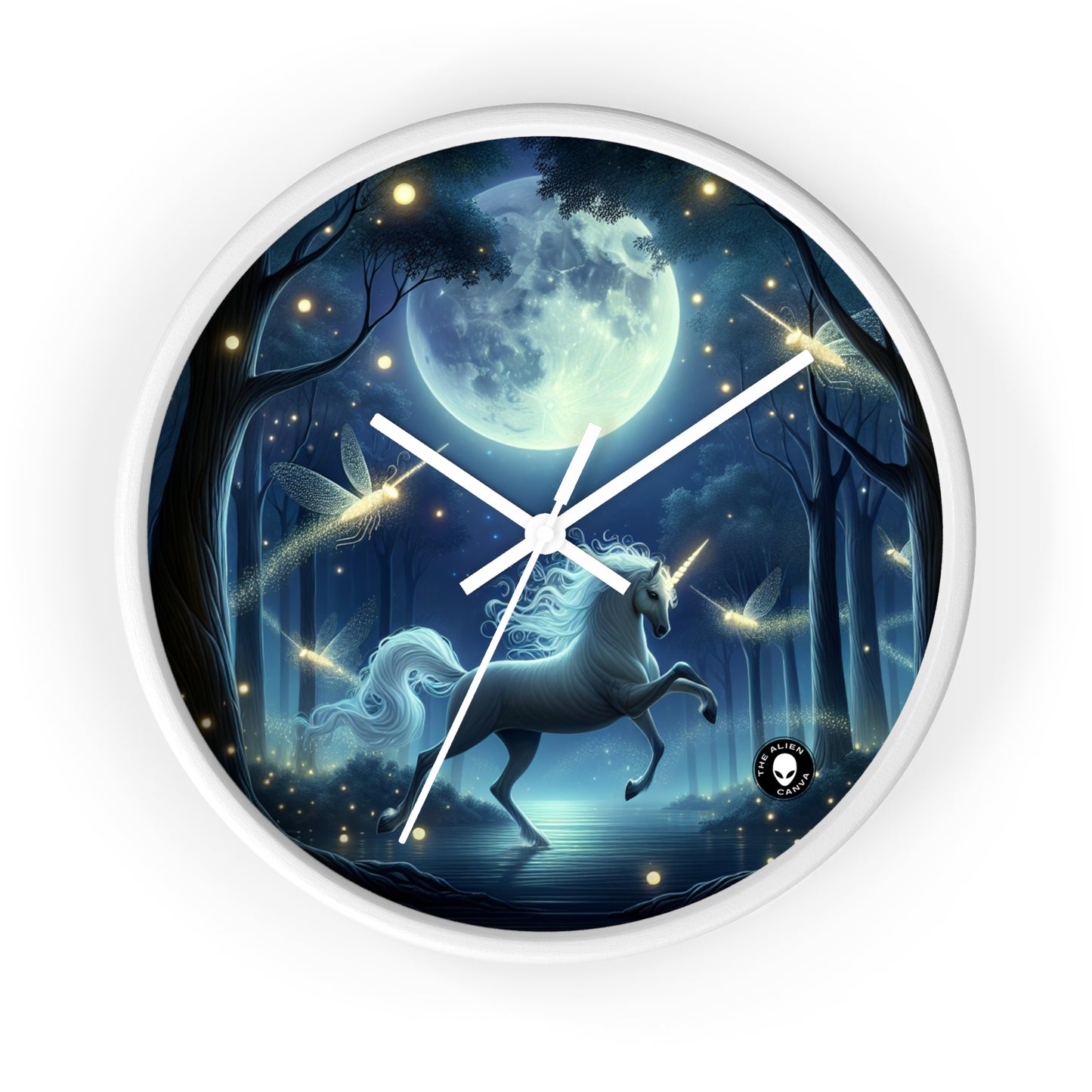 "Forêt enchantée au clair de lune" - L'horloge murale extraterrestre