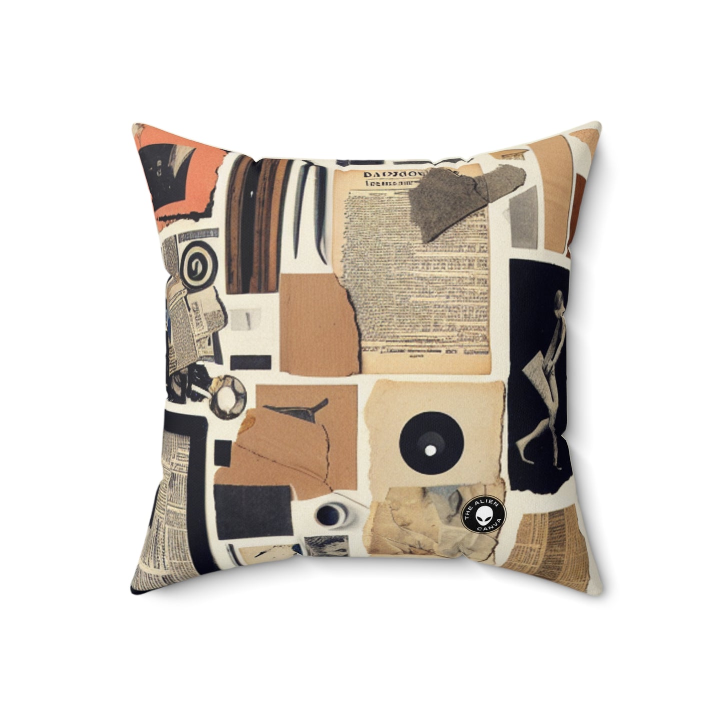 "Chaos in Modernity: A Journey to Meaning" - The Alien Spun Polyester Square Pillow Dadaism