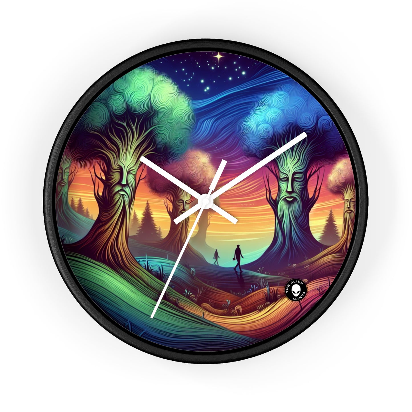 "Whispering Trees: Secrets of the Mystic Forest" - The Alien Wall Clock