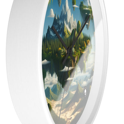 "Elemental Isles: A Dreamlike Journey through Nature's Wonders" - The Alien Wall Clock