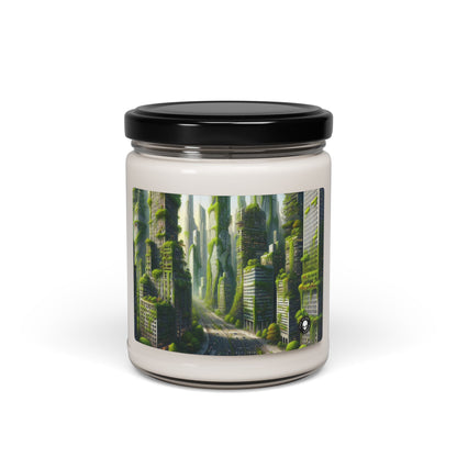 "Nature's Resurgence: A Futuristic Cityscape" - The Alien Scented Soy Candle 9oz