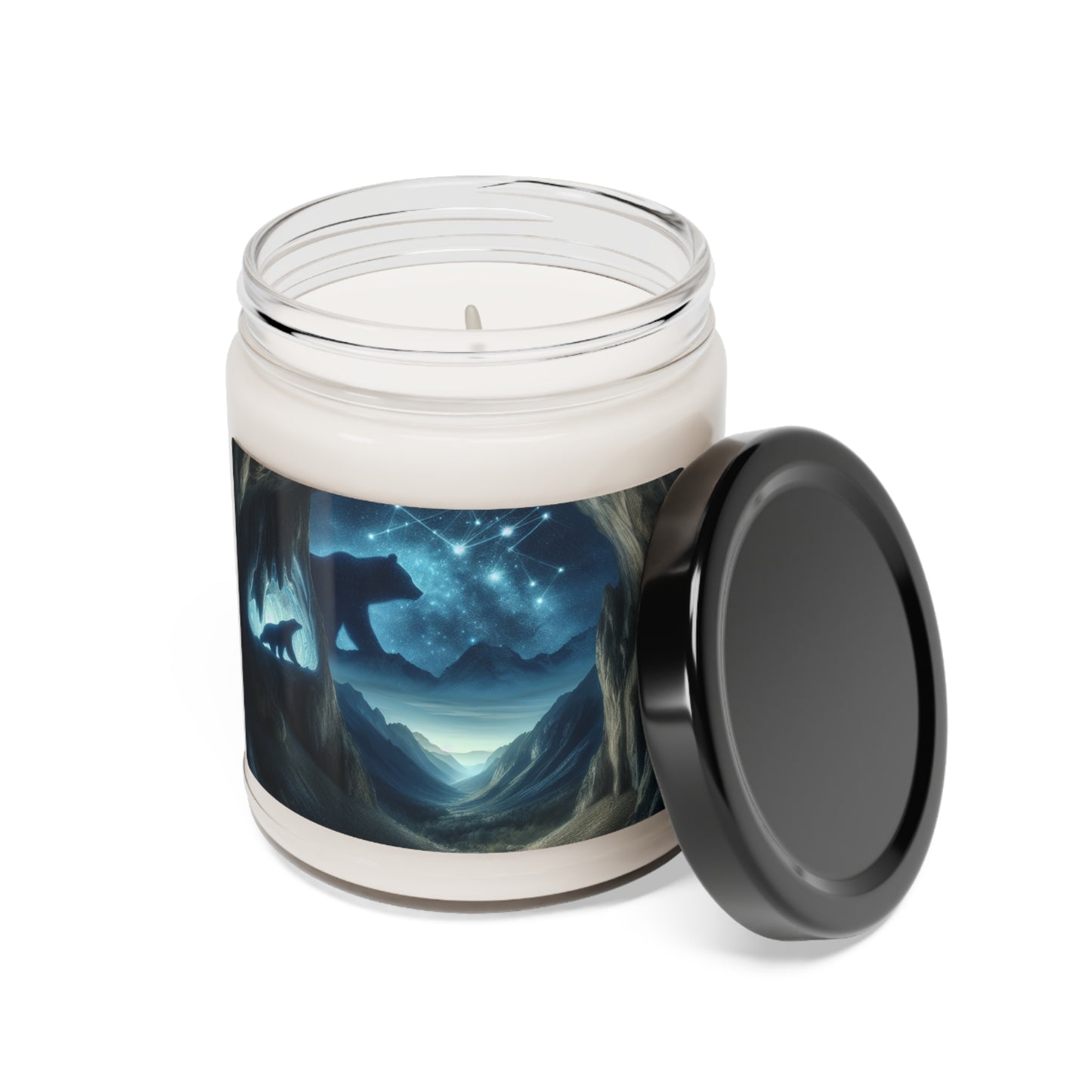 "The Bear and the Cosmic Balance" - The Alien Scented Soy Candle 9oz Cave Painting Style