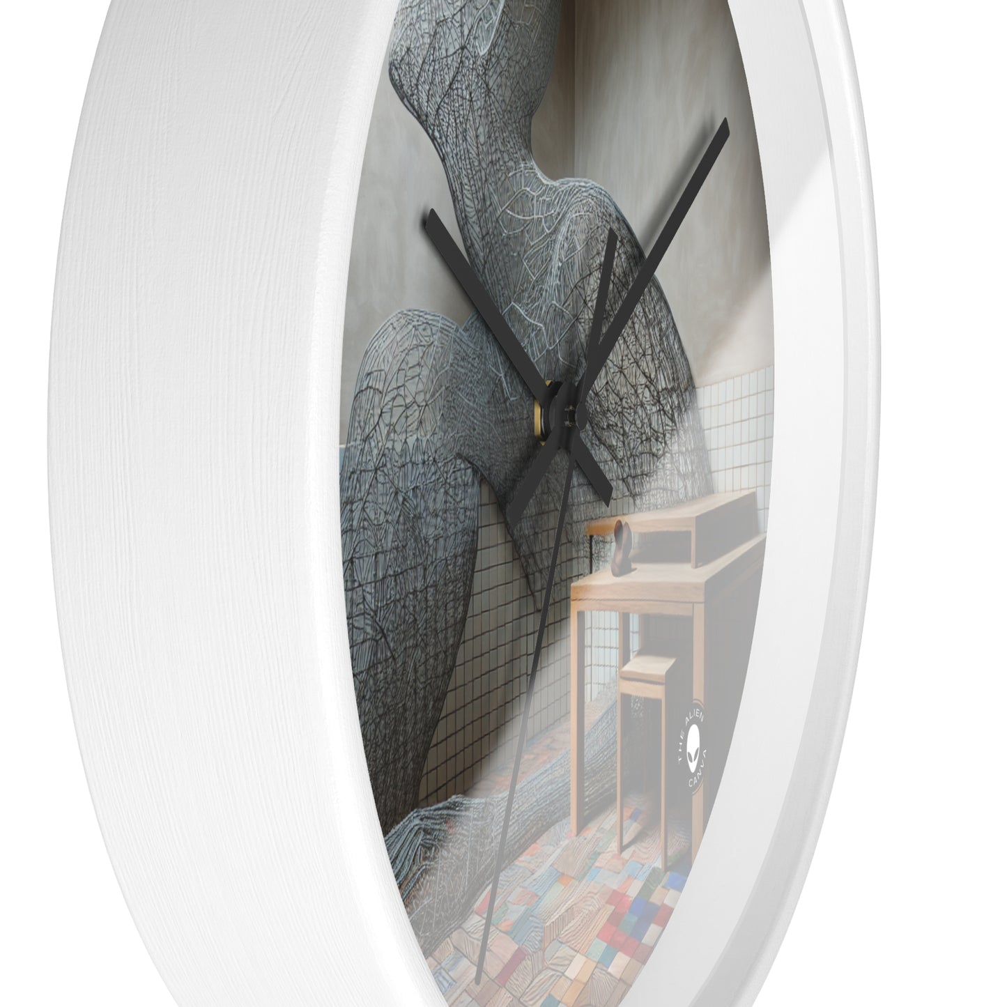 "Harmony Reimagined: Nature, Technology, and the Modern World" - The Alien Wall Clock Installation Sculpture