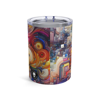 "Harmonies océaniques : une exploration de l'art génératif" - The Alien Tumbler 10oz Generative Art