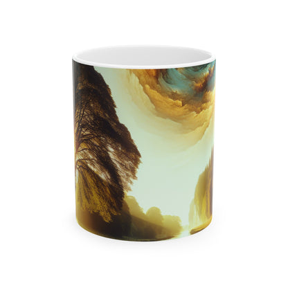 "Rebirth of the Forest: A Recycled Ecosystem" - The Alien Ceramic Mug 11oz Environmental Art