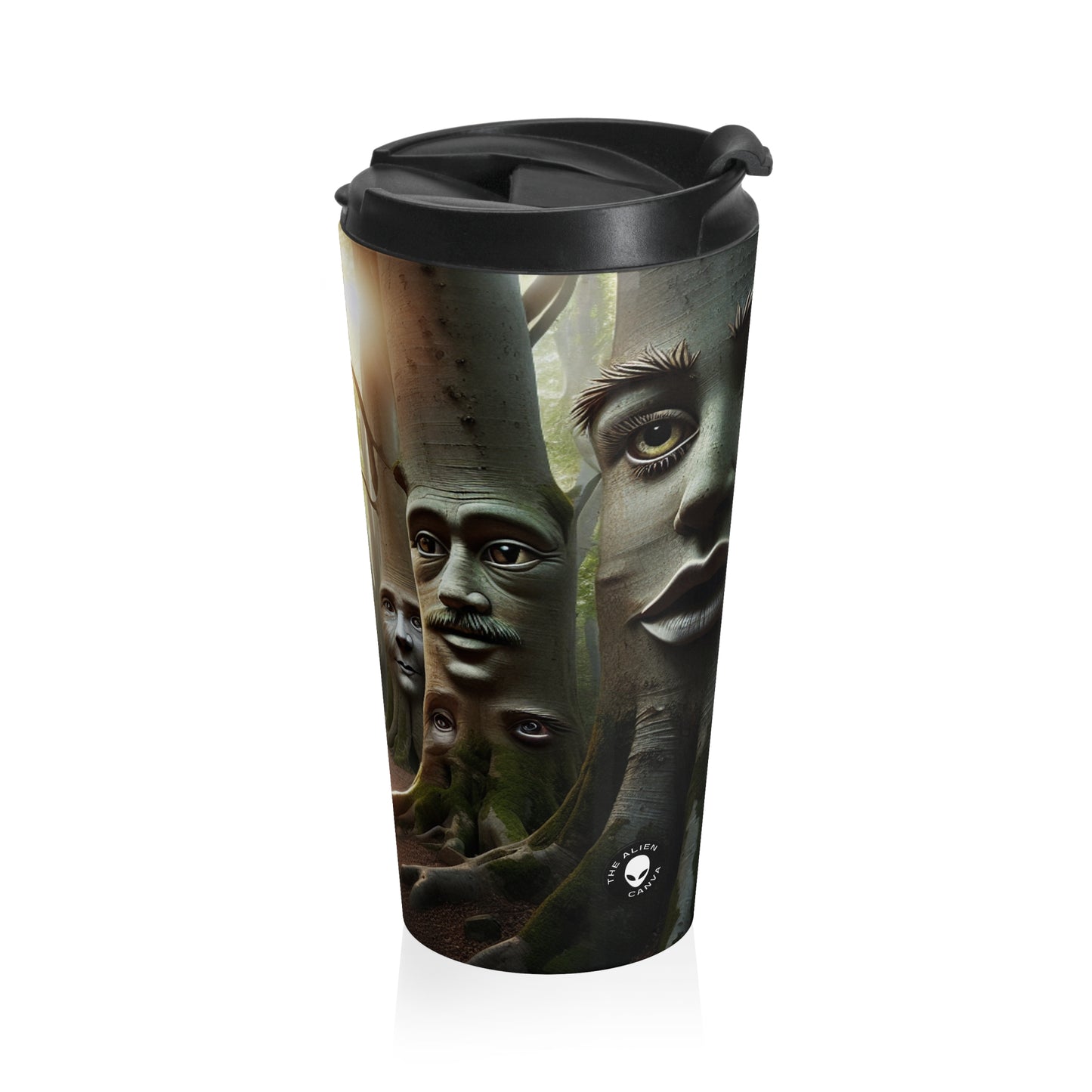 "Whispering Woods: Secrets of the Enchanted Forest" - The Alien Stainless Steel Travel Mug