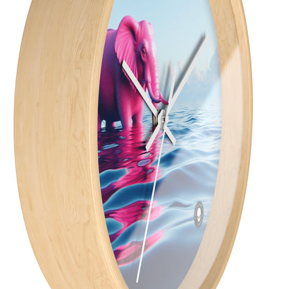 "The Pink Elephant in the Deep Blue Sea" - The Alien Wall Clock A pink elefant floating in the ocean