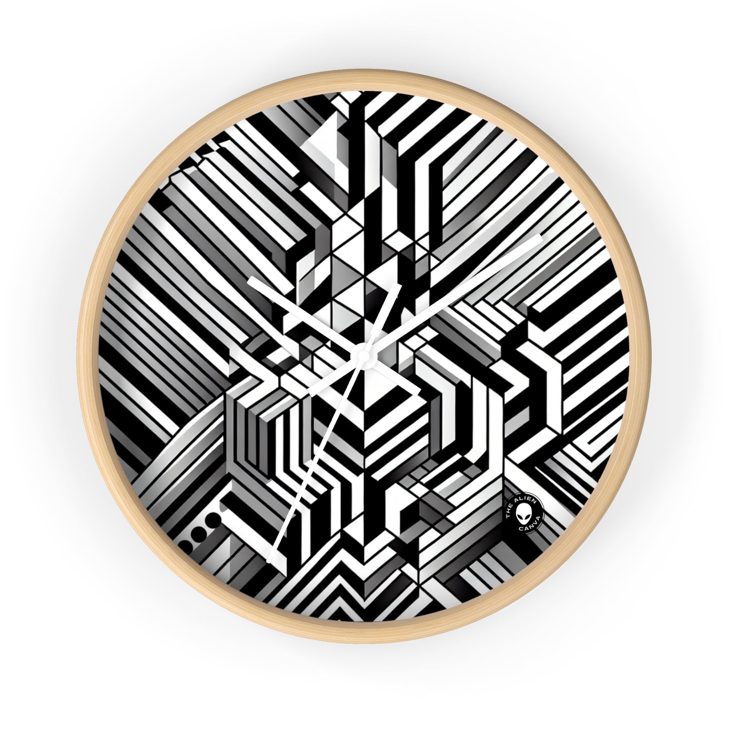 "Percepción en movimiento: una obra maestra del arte óptico alucinante" - The Alien Wall Clock Op Art