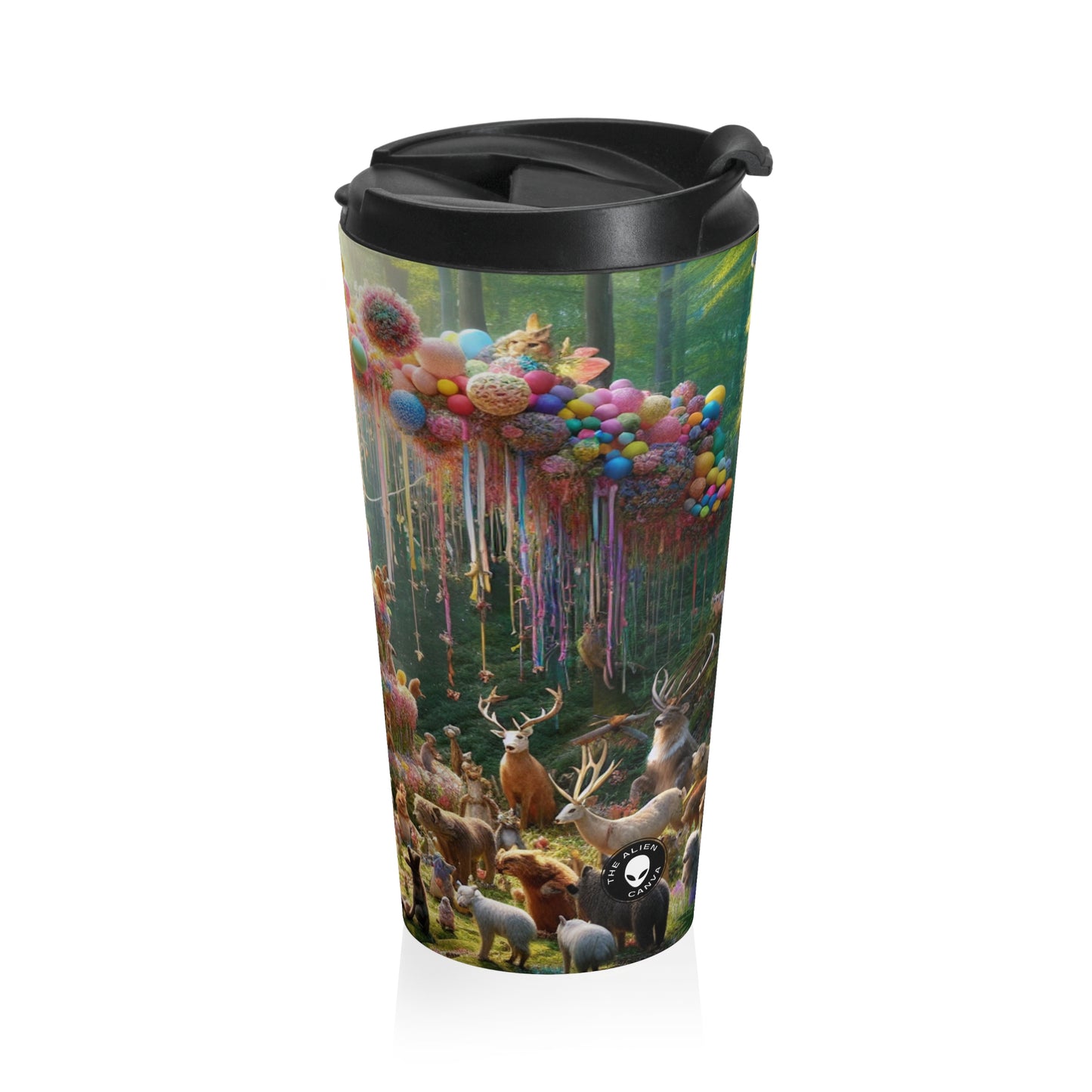 « Forest Fiesta » – La tasse de voyage en acier inoxydable Alien