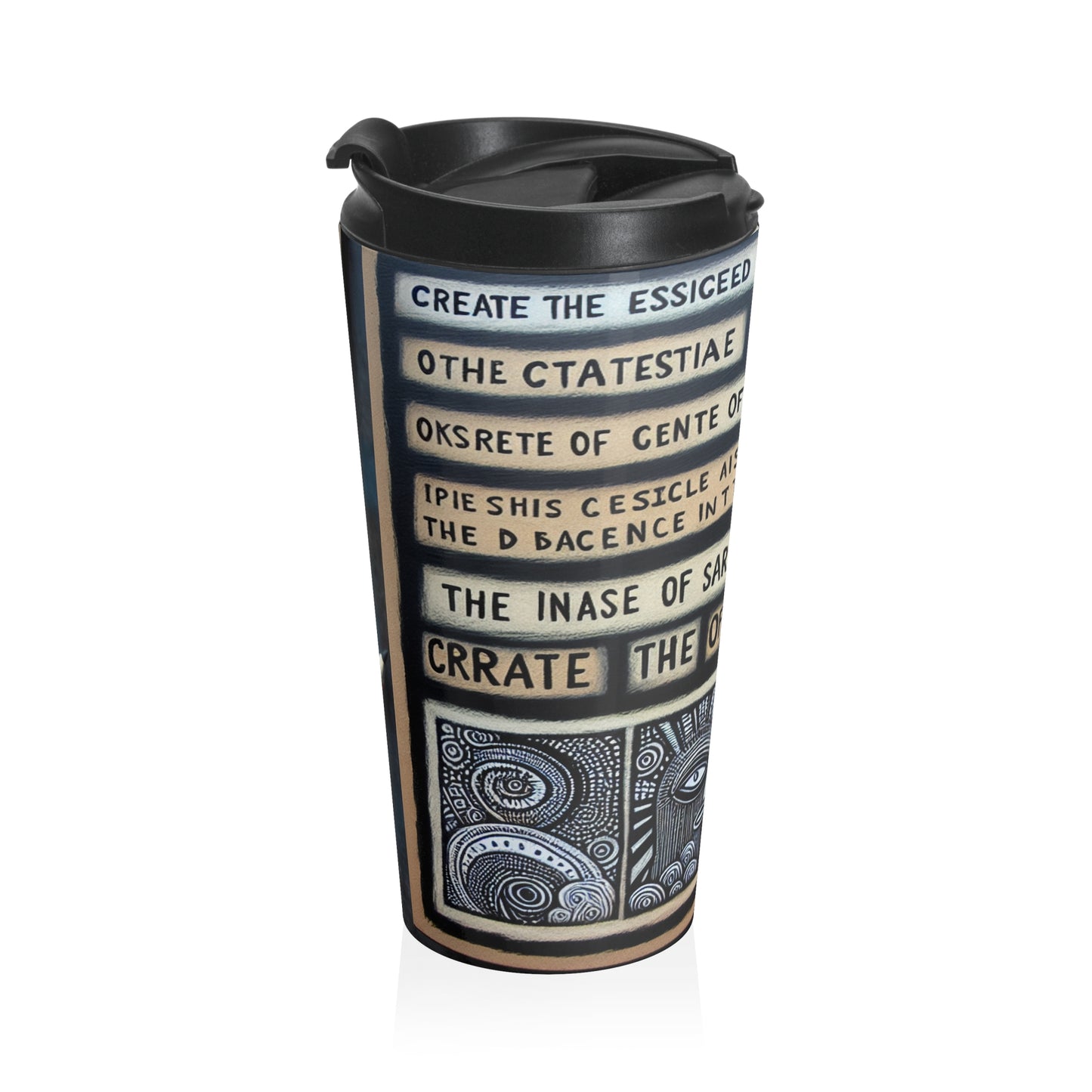 "Intersecting Realities: An Outsider Art Interpretation" - The Alien Stainless Steel Travel Mug Outsider Art