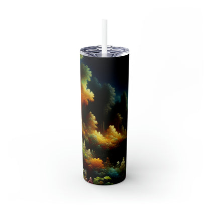 "Light and Dark in the Moonlight" - The Alien Maars® Skinny Tumbler with Straw 20oz Post-Impressionism