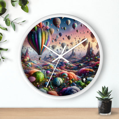 "Whimsical Sky : Une aventure surréaliste en ballon" - L'horloge murale extraterrestre