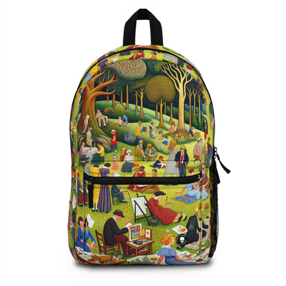 "Whimsical Village Delights" - The Alien Backpack Naïve Art