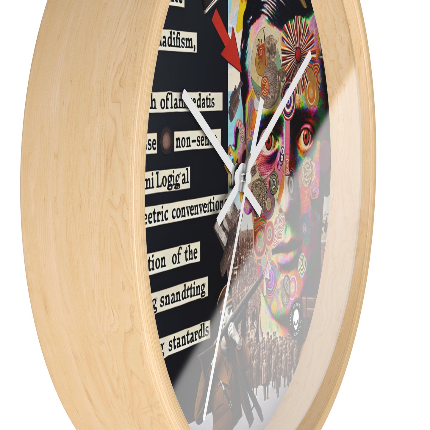 "Absurdity Unleashed: Creating a Dadaist Collage of Chaos" - The Alien Wall Clock Dadaism