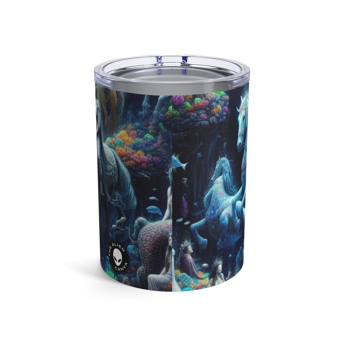 "Reino submarino encantado: sirenas y caballitos de mar" - Vaso Alien de 10 oz