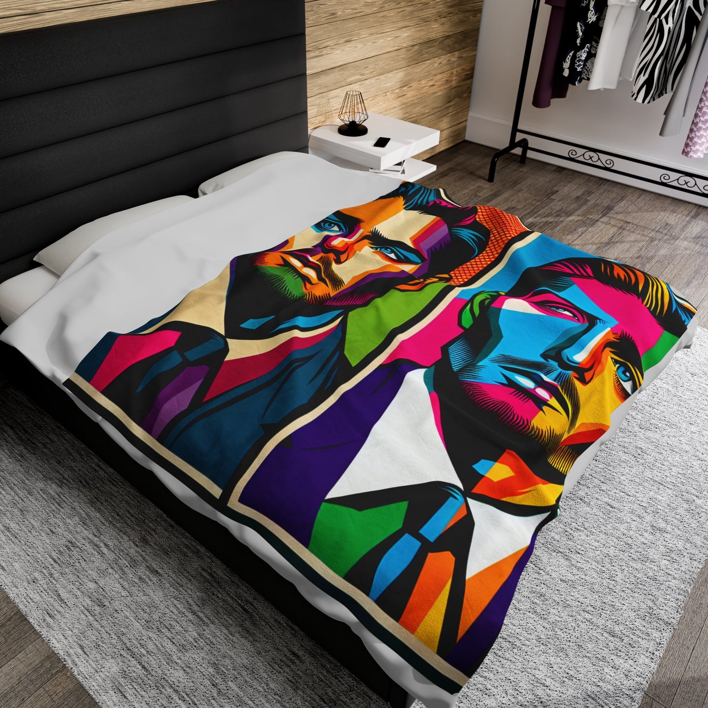 "Celebrity Pop Art Portrait" - The Alien Velveteen Plush Blanket Pop Art Style