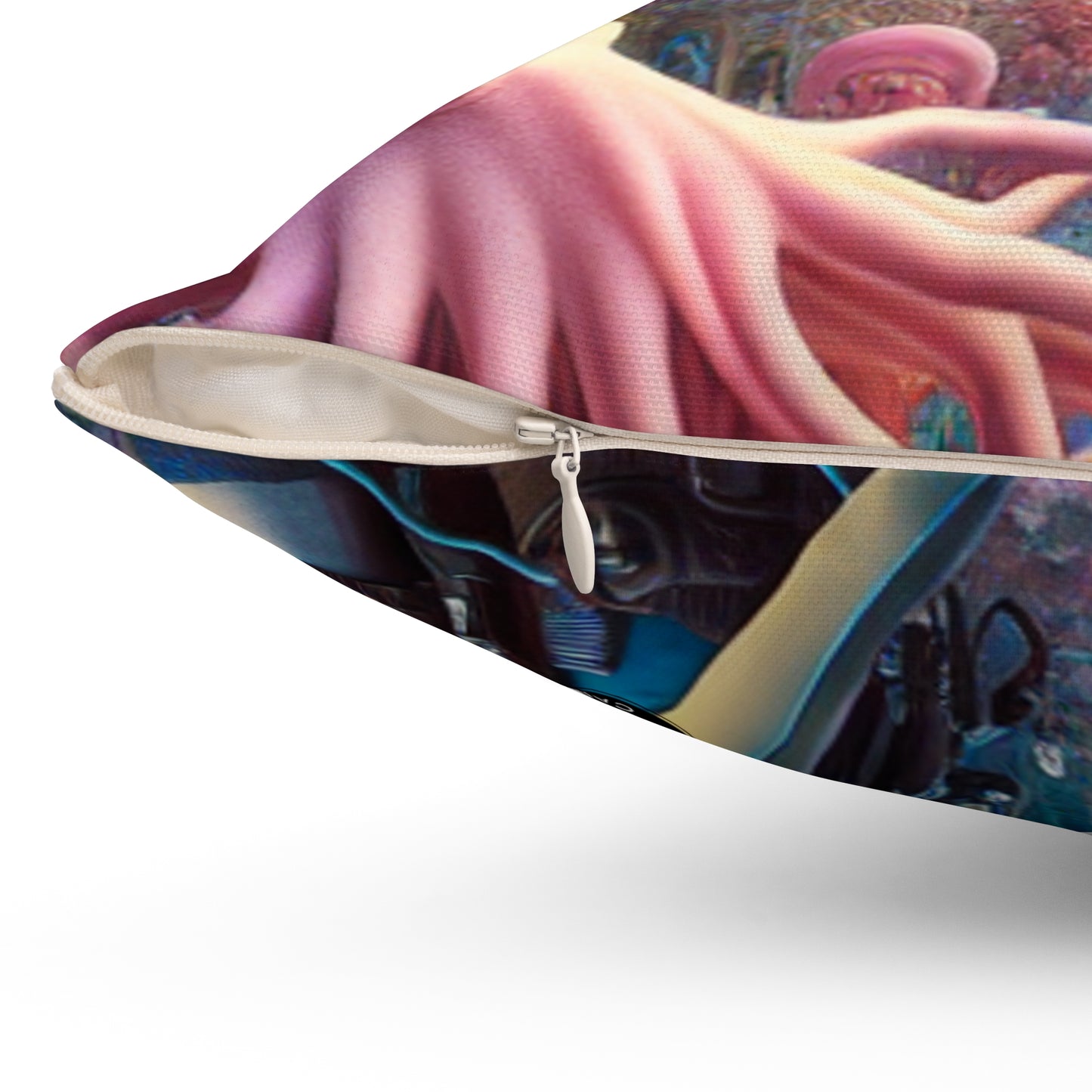 "Treasure of the Deep: A Fantastical Underwater City"- The Alien Spun Polyester Square Pillow