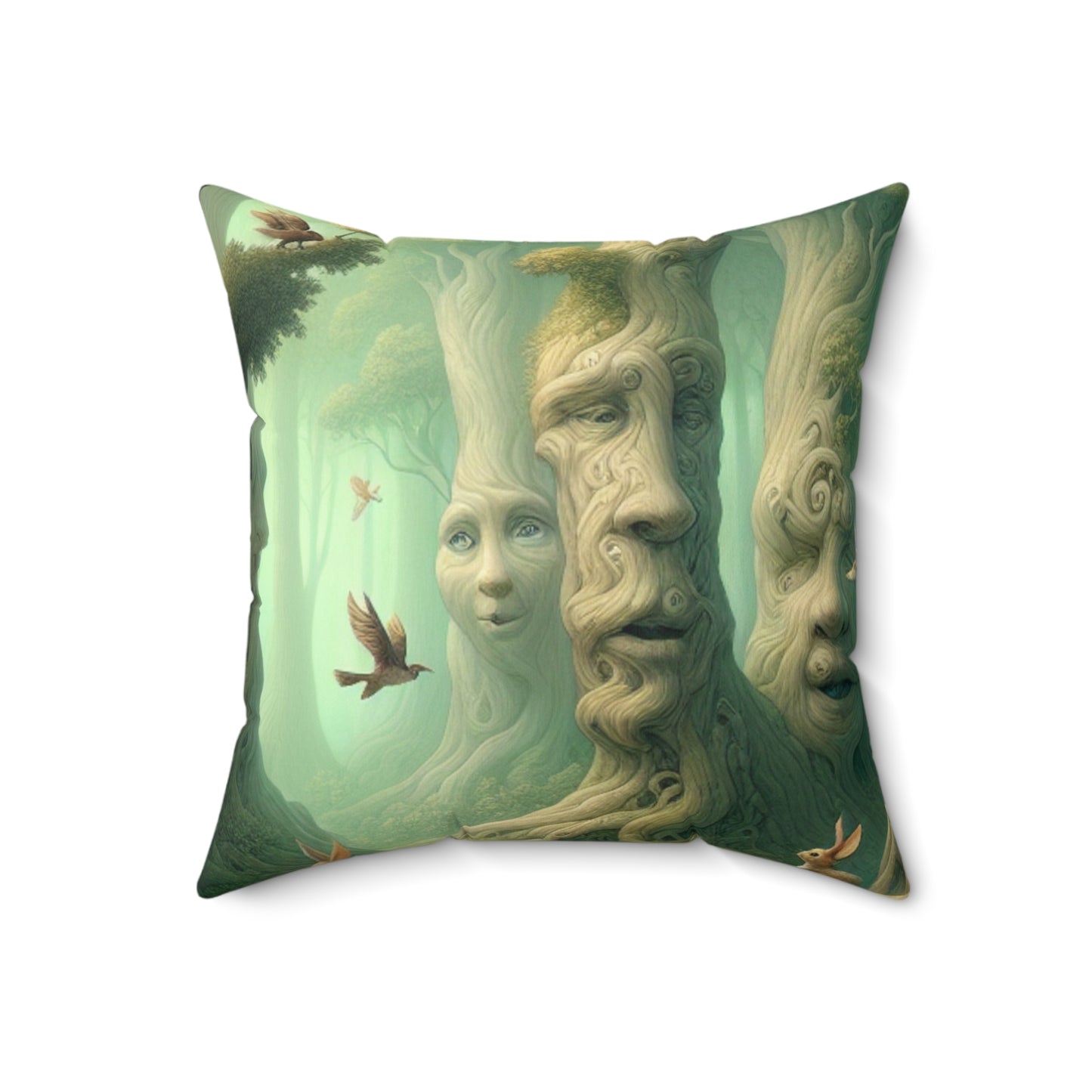 "Enchanted Whispering Forest"- The Alien Spun Polyester Square Pillow