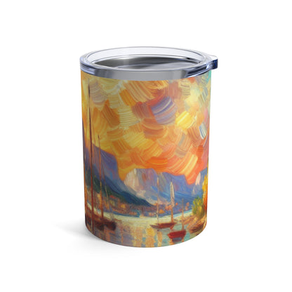 Golden Dusk: A Serene Impressionist Stroll by the Water - The Alien Tumbler 10oz Impressionism