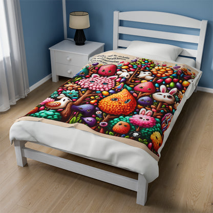 "Jellybean Forest Fantasy" - The Alien Velveteen Plush Blanket