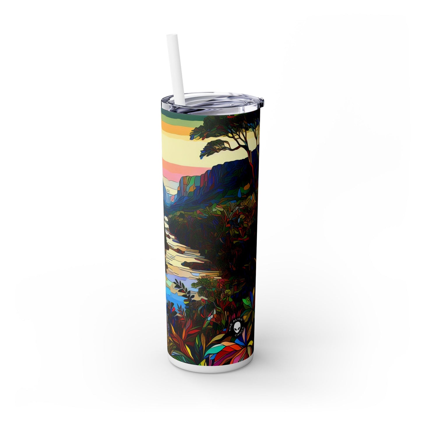 "Amazonian Kaleidoscope" - The Alien Maars® Skinny Tumbler with Straw 20oz