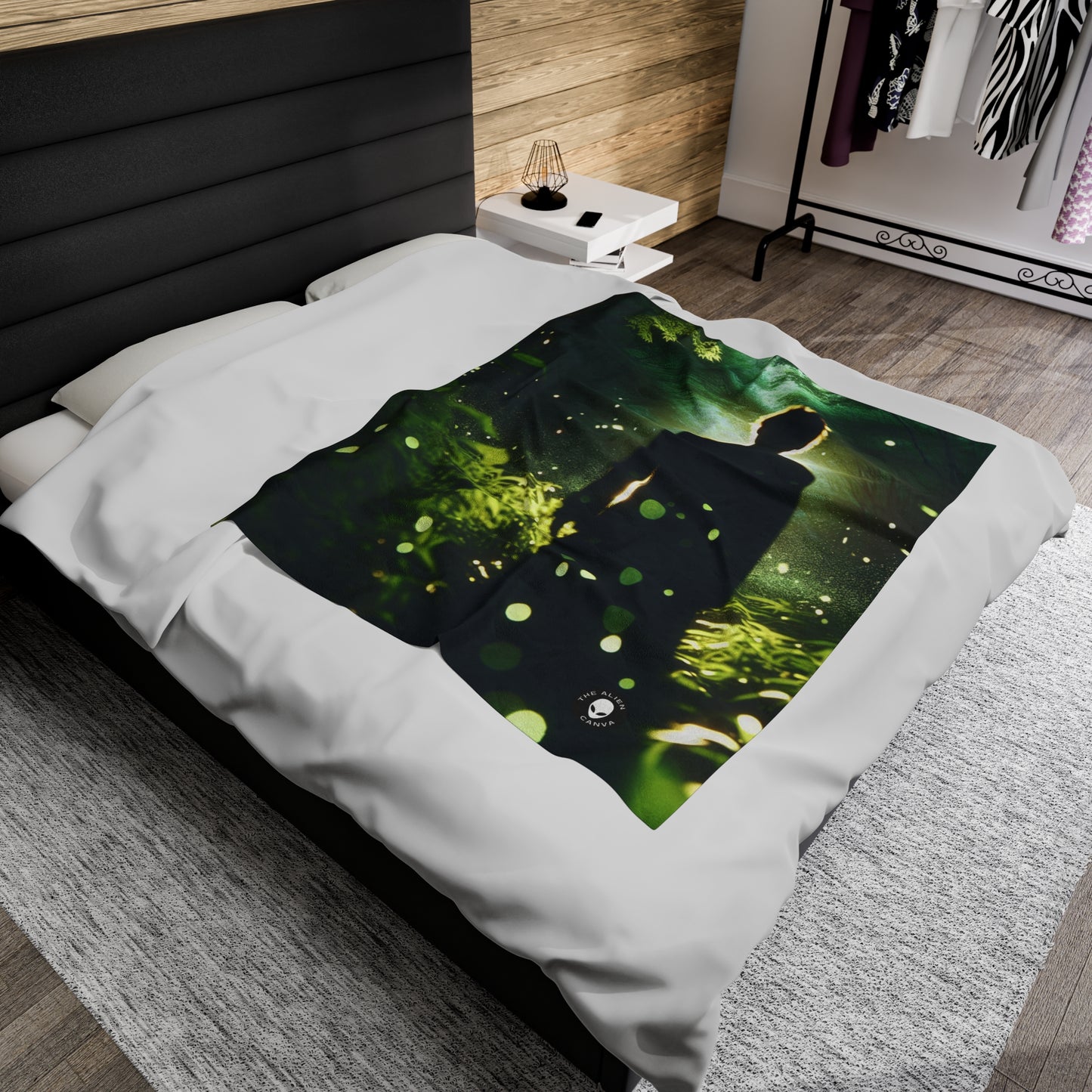 "Enchanted Firefly Forest" - The Alien Velveteen Plush Blanket