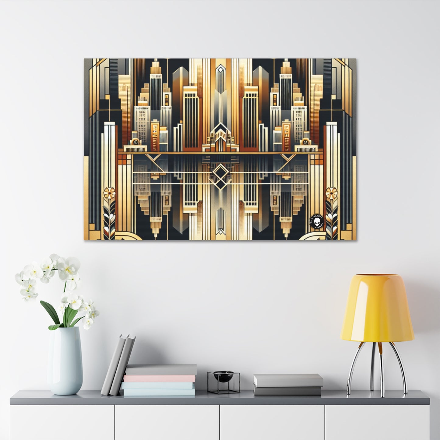 "Luxe Déco : Élégance Artistique au Grand Hôtel" - The Alien Canva Art Deco