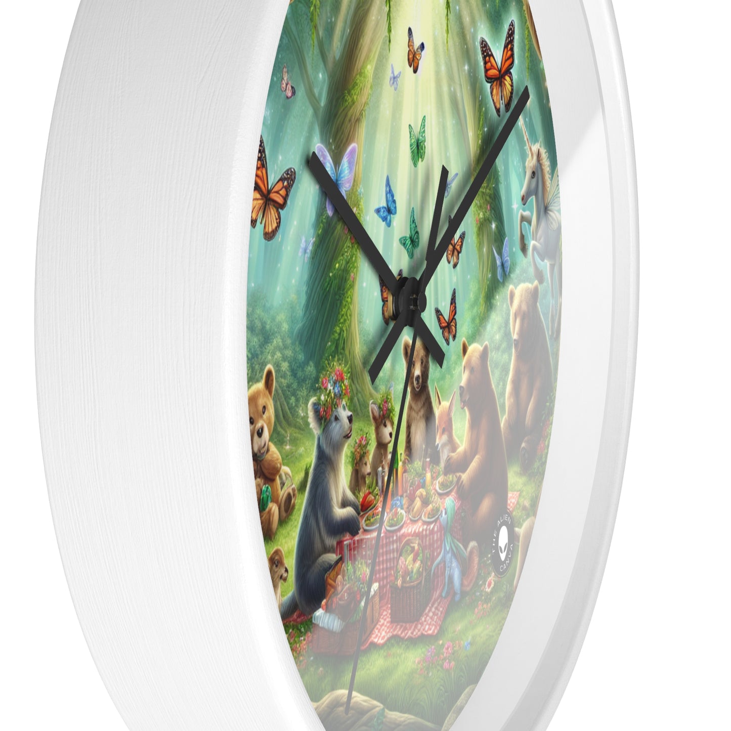 "Enchanted Forest Picnic" - The Alien Wall Clock