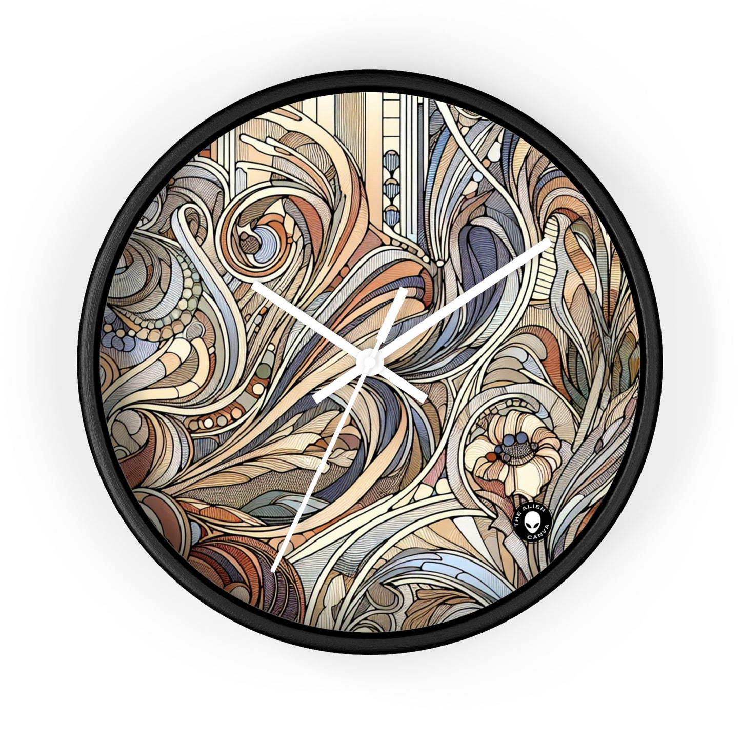 "Nature's Muse: Art Nouveau Woman" - The Alien Wall Clock Art Nouveau