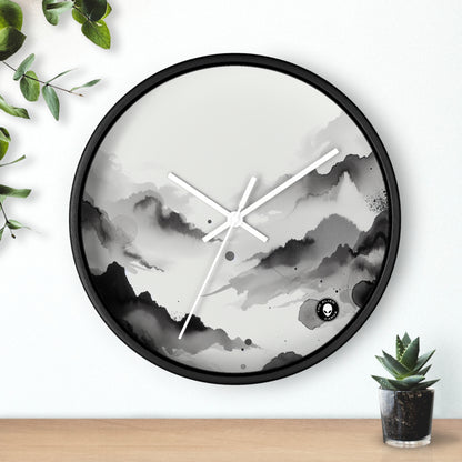 "Whispers of the Moonlit Grove" - The Alien Wall Clock Ink Wash Painting